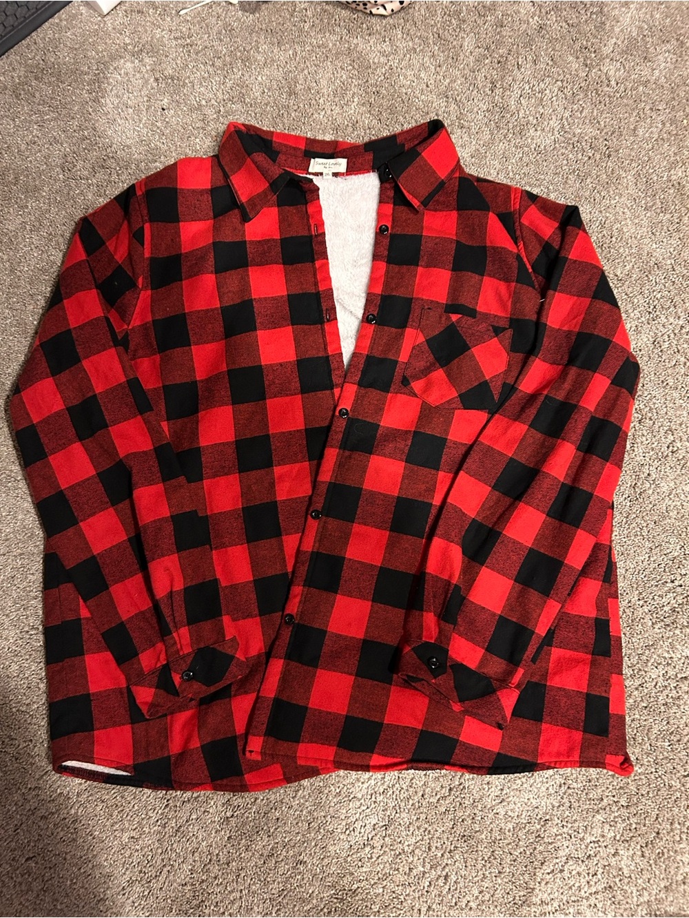 Cozy Red & Black Buffalo Plaid Sherpa-Lined Shirt Jacket